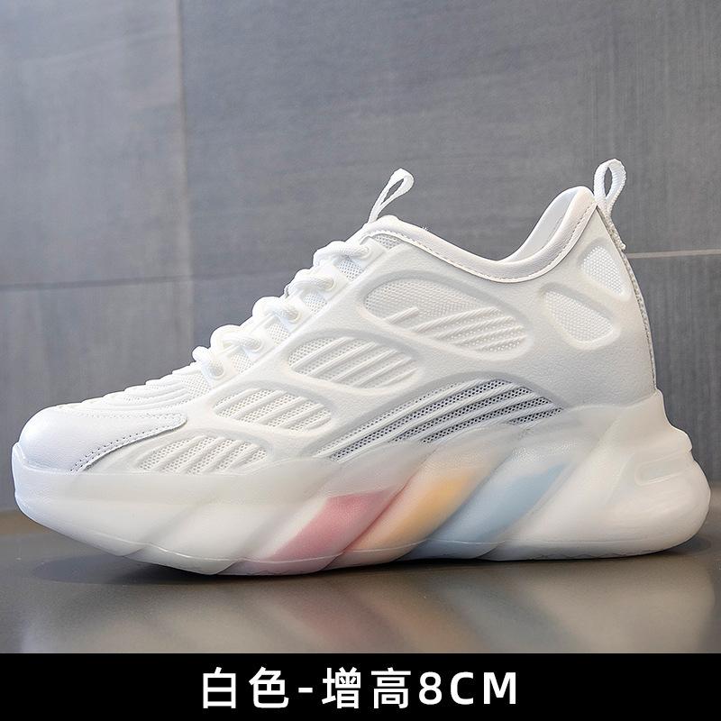 

Summer summer low-top casual inner height-increasing women s shoes leather breathable autumn mesh small white thin belt 35 білий