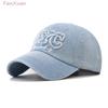 Denim Baseballkappe NYC Buchstaben Stickerei Y2K Mode Damen Herren Kappen Trucker Hüte Unisex Gute Qualität Baumwolle Jeans Blau Hut
