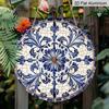 2D Flat Aluminum Sign Vintage Blue Floral Pattern Decorative Sign 7.87 Inches X 7.87 Inches Perfect for Decorating Homes, Porches, Living Rooms, and