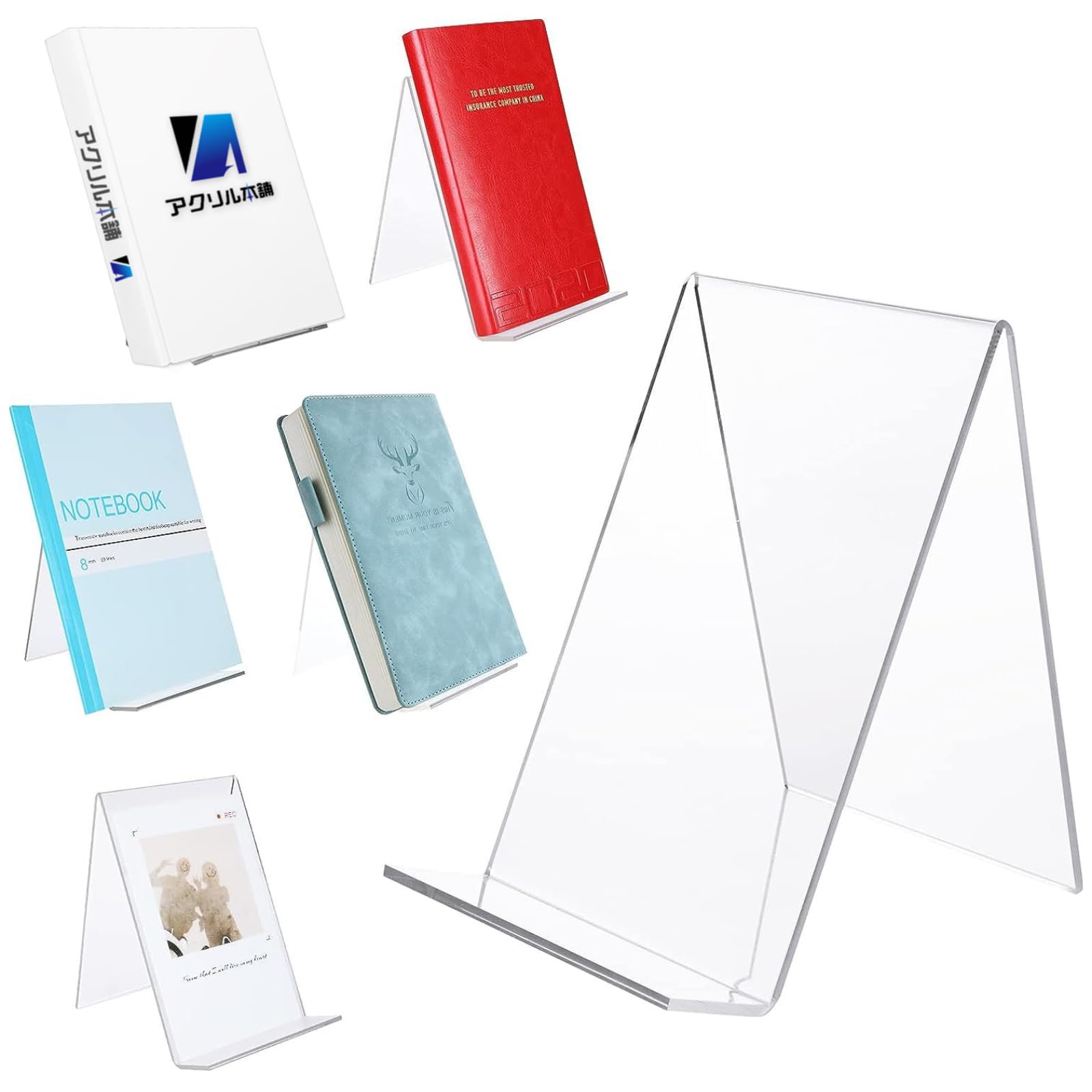 Acrylic Honpo Book Desktop Acrylic Display Set of Record Book Stylish Stand, Stand, Stand, 6, Stand, Holder, Stable, (Clear)