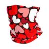 Pink Red Love Hearts Bandana Neck Warmer Women Men Hiking Camping Tube Mask Scarf Motorcycle Headband Gaiter Face Cover