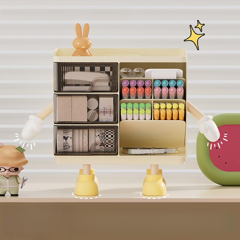 High Value Desktop Stationery Storage Box Large Capacity Multi Layer Drawer Type for Officestudent Pen Holder Household