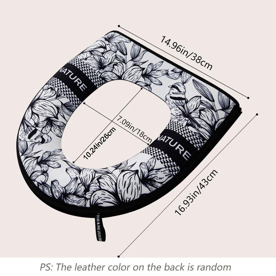 1Pcs Thickened Toilet Seat Zipper Toilet Cover Cartoon Universal Waterproof Toilet Cover Simple Universal Waterproof Toilet Seat PadToilet Heating Pad