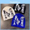 Knitted Letter M Beanie Hat For Women Warm Winter Fashion Gift Accessory