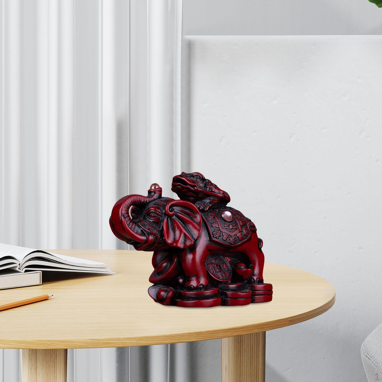 

Скульптура животного в форме лягушки на слоне, центральное украшение стола для использования в помещении красный