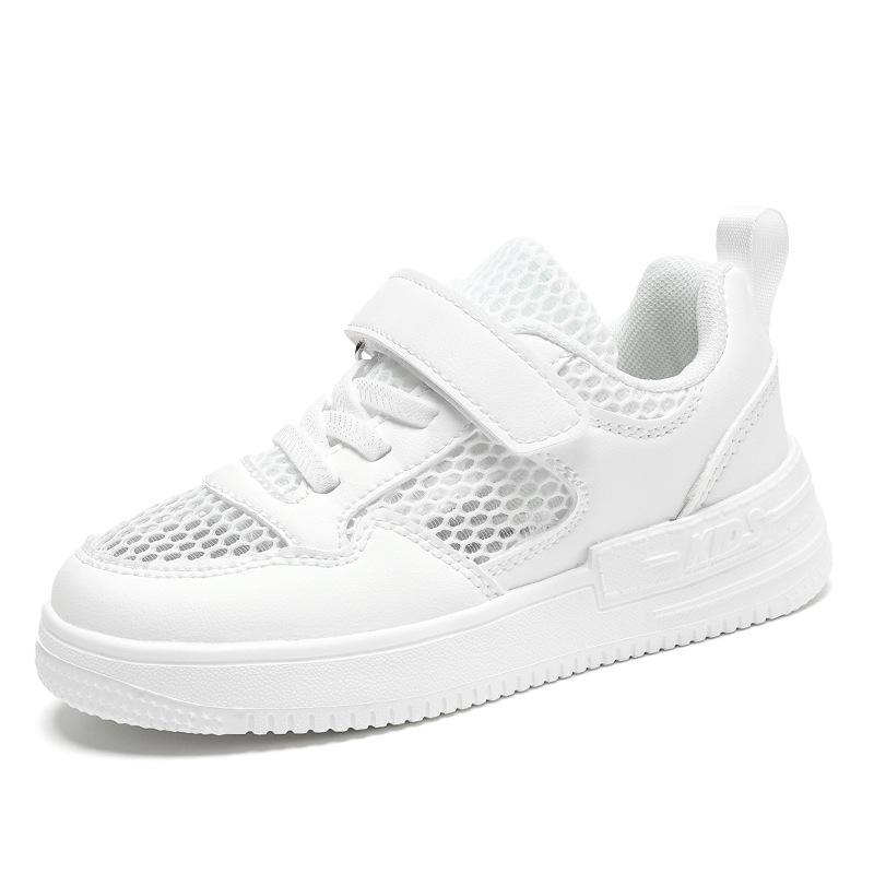 Children's little white shoes 2025 summer new white sports shoes trendy campus little girl white shoes air force board shoes