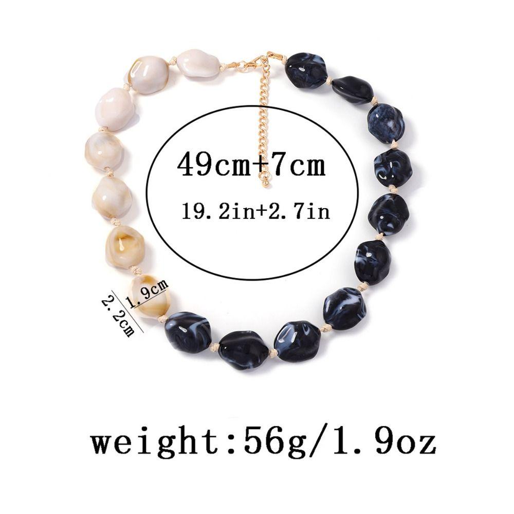 Multi-color Short Necklace Simple Choker Fashionable Exaggerated Beaded Necklace  for Women Girls