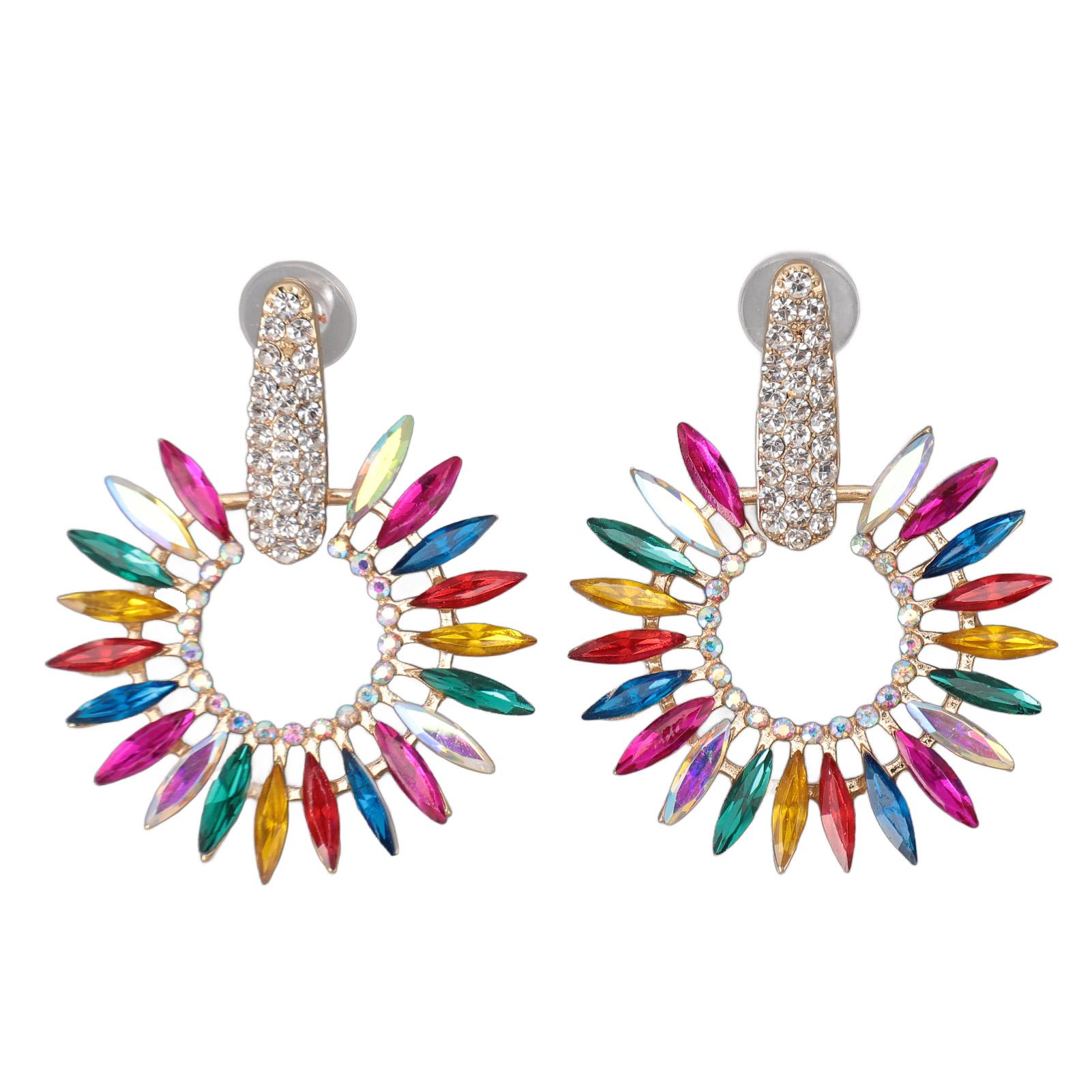 

Модные серьги-подвески со стразами, большие серьги-люстры для женщин Colorful Middle KC Gold