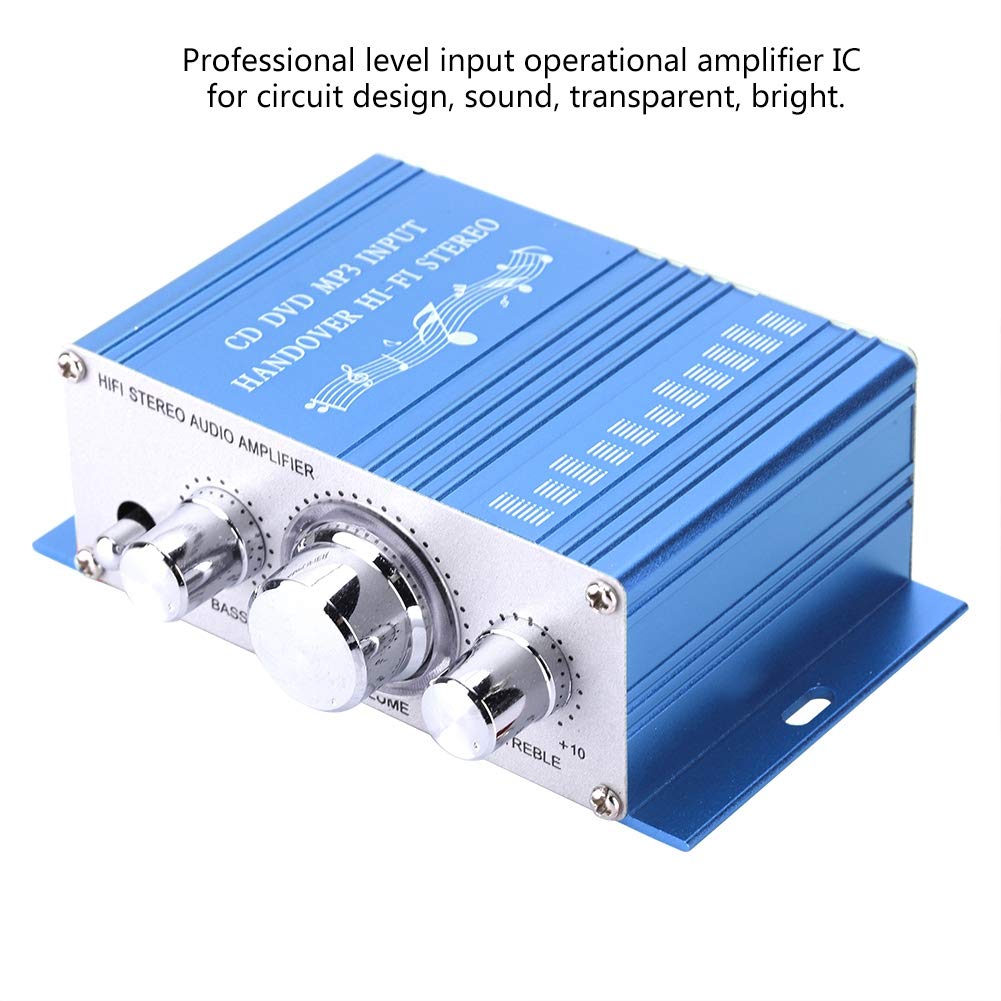 Car Auto Amplifier Power Amplifier Mini Digital Audio Amplifier Treble Bass Volume Control CD