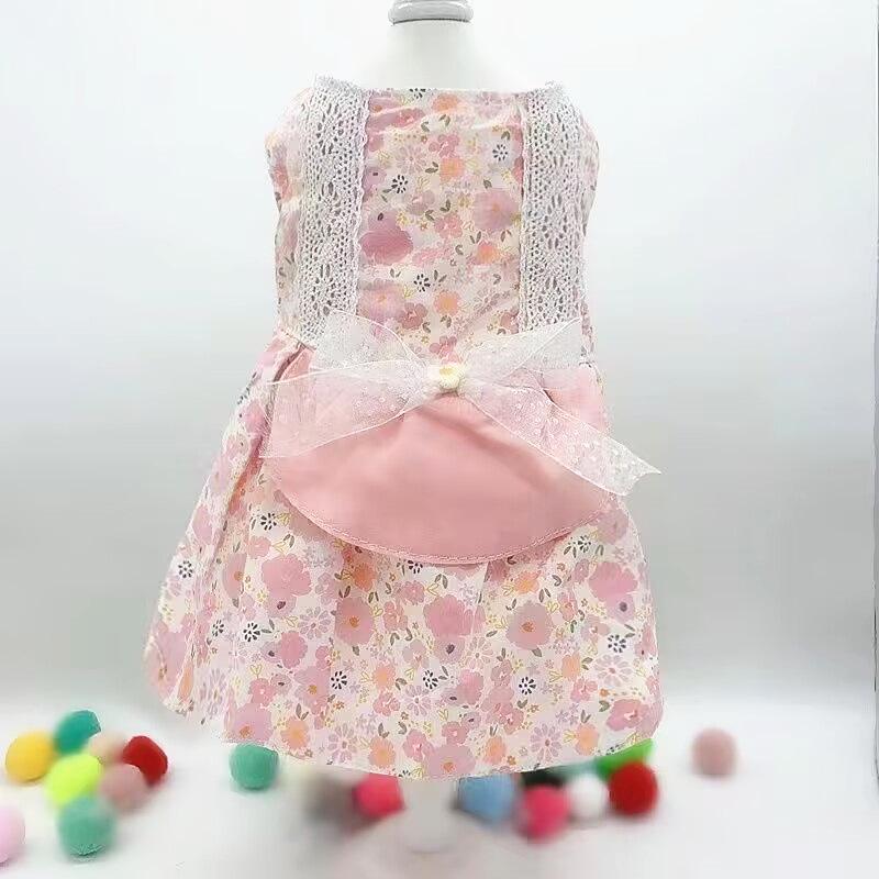 Teddy Dog Princess Summer Dress for Small Pets, Poodle, Bichon, Pomeranian, and Cats