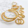 eManco Fashion Gold Size Circle Earrings Women's Jewelry Accessories Classic Stainless Steel Earrings Wholesale