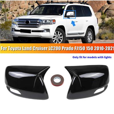 For Toyota Land Cruiser LC200 Prado FJ150 150 2010- ABS Car Side Mirror Cover Wing Cap Exterior Door Trim Adhesive Sticker