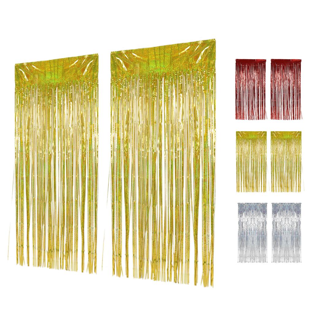 2 buc Perdele cu franjuri din folie Fundal cu franjuri pentru nuntă, logodnă, duș nupțial, petrecere de aniversare, etapa D