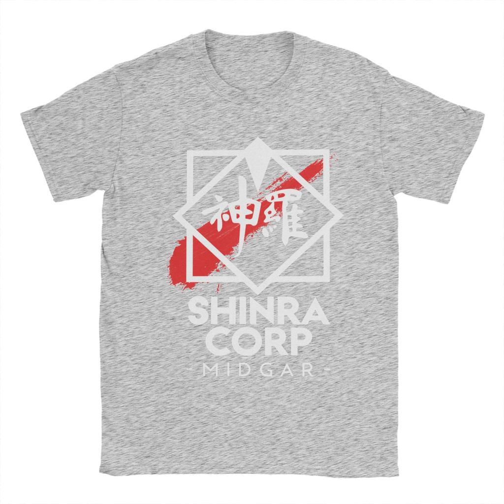 Fun Final Fantasy FF Video Game TShirt Unisex Crewneck Pure Cotton T Shirts Shinra Corp Midgar Short Sleeve Tees Summer Tops