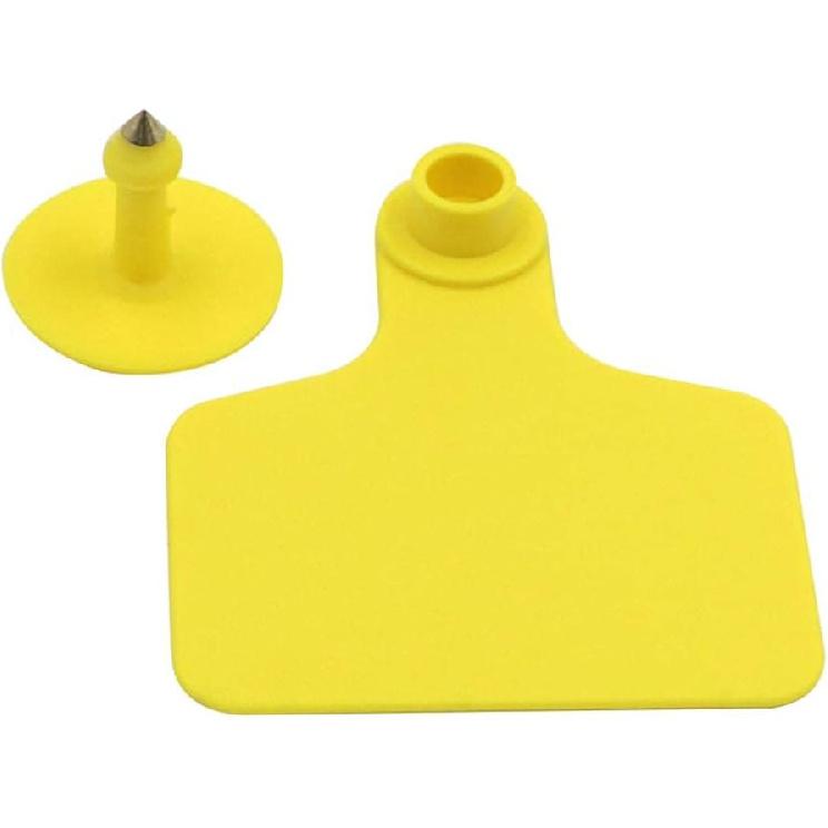 Cattle Ear Tags Blank for Cattle Cows Sheep Pig Goats, 100 Pieces TPU Precision Animal Identification Blank Ear Tags (Yellow)