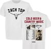 Zach Top Cold Beer And Country Music Two Sided White T Shirt Full Size S-5XL