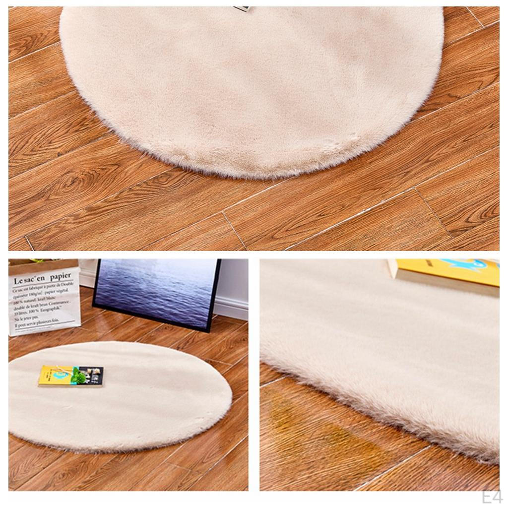 Round Shaped Rug Artificial Wool Hairy Carpet Floor Mat Soft Area Tapetes,60cm