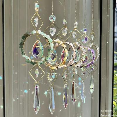 Crystal Prism Suncatcher Glass Prism Light Catching Rainbow Maker Curtain Pendant Wind Chimes Living Room Window Craft Decor