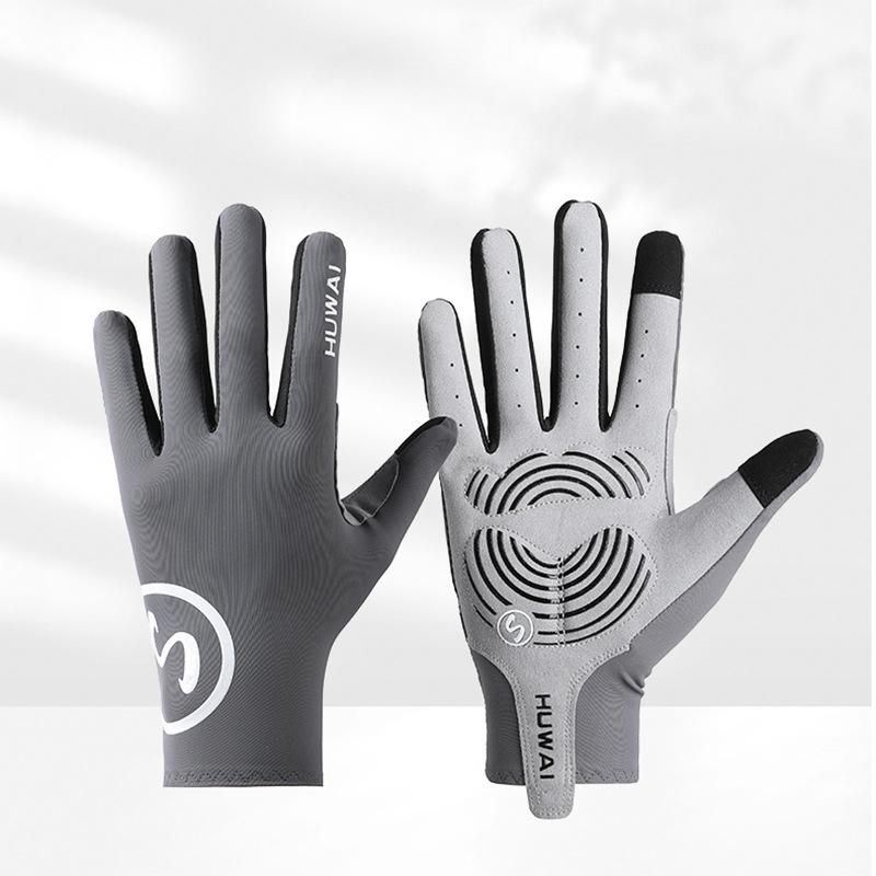 Outdoor Sports Summer Cycling Ice Silk Gloves Long Finger Sun Protection Non Slip Wear Resistant Breathable Shock Proof Yoga Men and Women Gloves