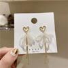 Light luxury high-end sense gold long fringed temperament earrings fashionable atmosphere versatile stud earrings personalized daily earrings