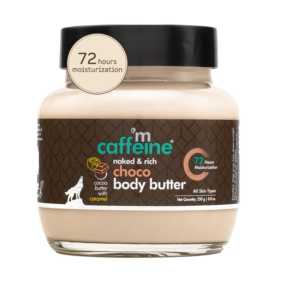 mCaffeine Choco Body Butter 250Gm Pack of 1 For Dry Skin Moisturizer With Cocoa Butter & Caffeine