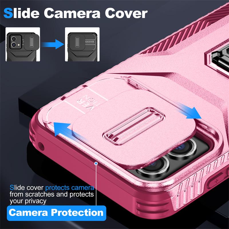 Motorola Moto Edge 2025 G5G Ring Pull-Push Window Phone Case, Compatible with G Pure and G Stylus.