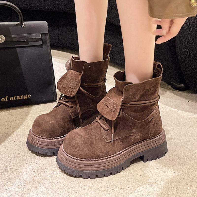 Flats Platform Women Ankle Boots Suede Casual Sport Shoes Designer New 2025 Winter Sneakers Walking Hiking Botas Zapatos