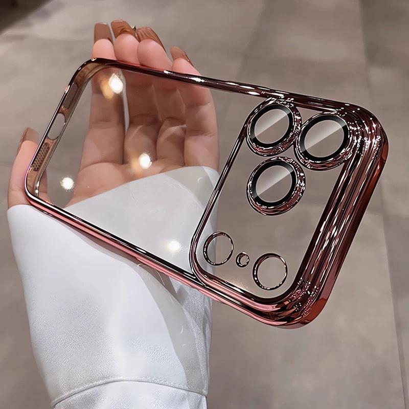 Applicable To Apple 17PROMAX Mobile Phone Case PC Electroplated Glass Lens Film iPhone16 All-inclusive Anti-drop Protective Case