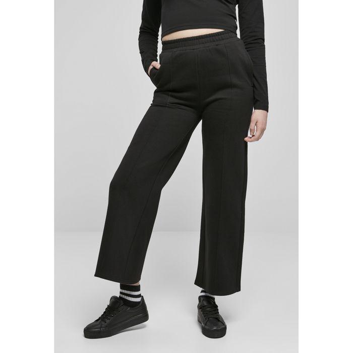 Pantalon Femme - Urban Classics - Straight Pin Tuck - Noir - Taille Standard - Coupe Droite
