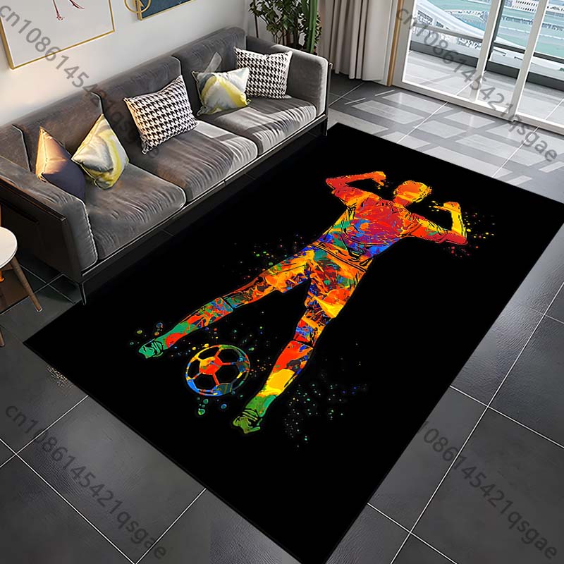 

Football Sports Watercolor Splash Art Print Carpet Rug for Living Room Bedroom Sofa Doormat Home Decor Non-slip Floor Mat 40cm x 60cm