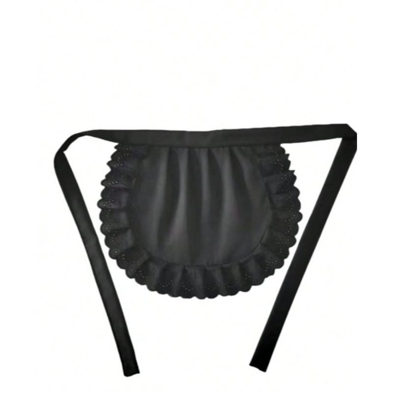 Frau Halbe Taille Kochen Küche Schürze Kurze Lolita Maid Sexy Spitze Schwarz Weiß Lätzchen Schönheit Blume Café Pinafore Hause Arbeit