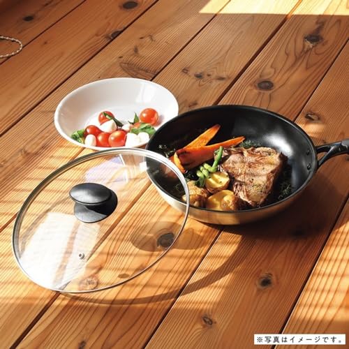 Pearl Metal Glass Lid for 26cm Cook Plus, Fully Strengthened, with Steam Hole, HC-261