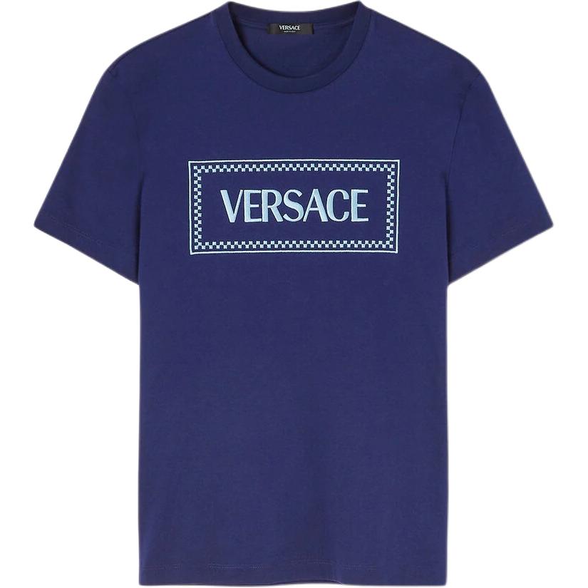 VERSACE Logo Printed Crewneck T Shirt 1011694-1A08584-1UI20