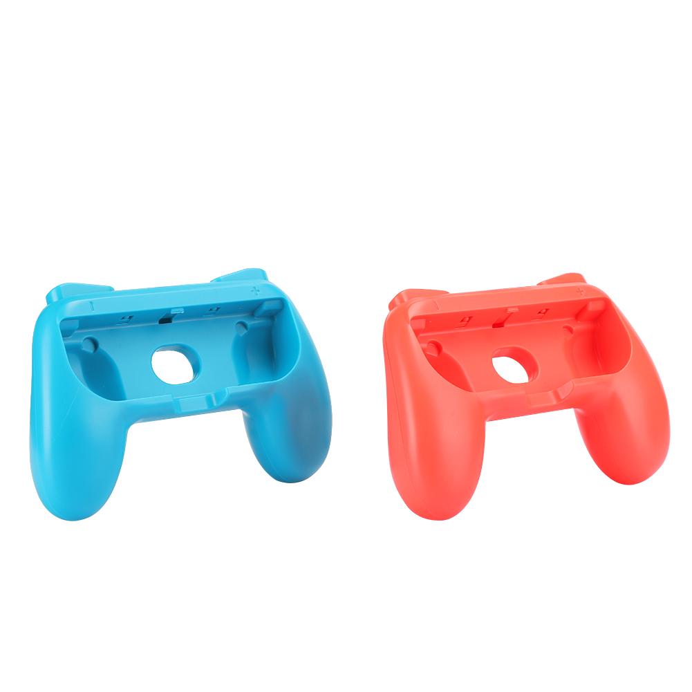 Ergonomic Games Handle Grips Antiwear Controller Protective Cover Replacement Gamepad Accessory(Red Blue 2pcs )