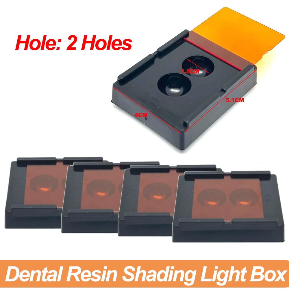 1/5pcs Dental Shading Light Box 2 Holes Composite Resin Mixing Light-proof Storage Hading Color Toning Case Dentist Material