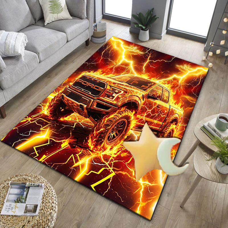 Nighttime Truck Drive Office Rug Chair Mat, Game Carpet, Suitable for Front Door, Bedroom, Living Room, Desk, Holiday Gift