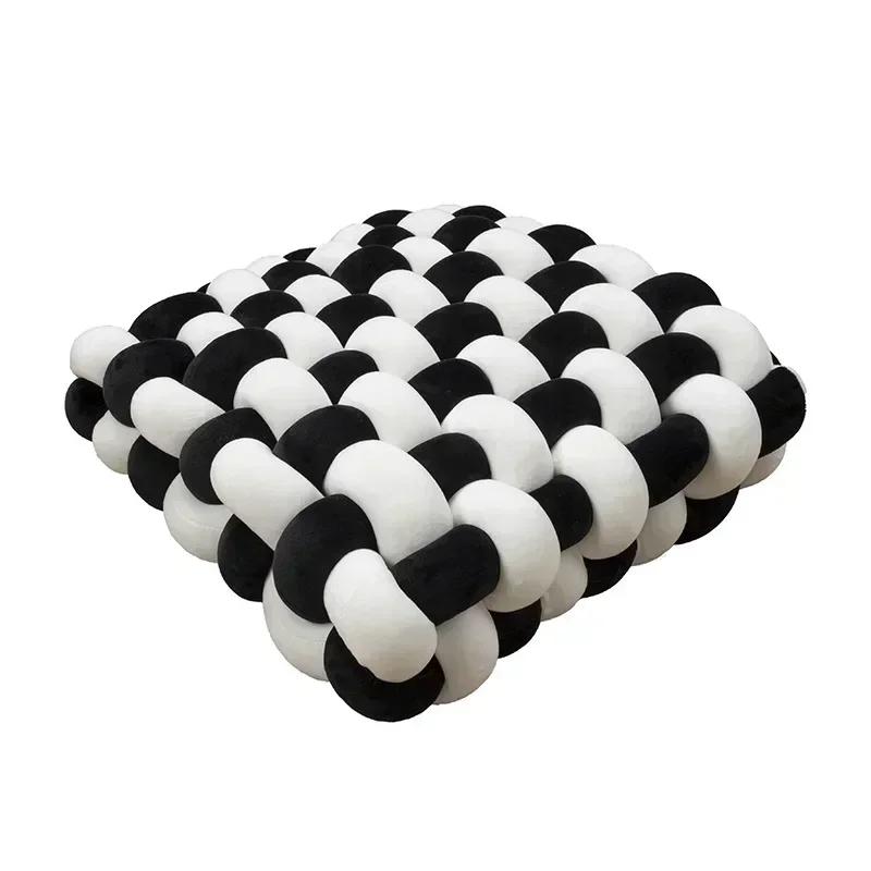 Knotted Square Cushion Nordic Aesthetic Stuffed Pillow Office Chair Decorative Plush Pillow Sleeping Back Knot Hand-made Cushion