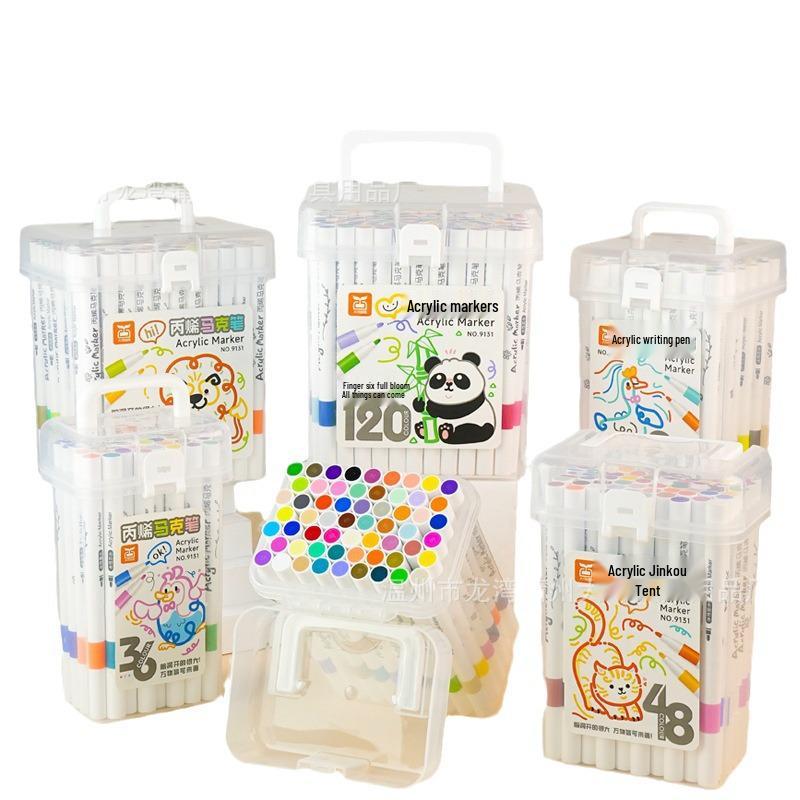 120-Color Acrylic Marker Pens for Kids – Ideal for DIY Painting and Doodling with Colored Pencils