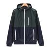 Windbreaker Men Casual Spring Autumn Lightweight Jacket   Hooded Contrast Color Zipper Up Jackets Outwear