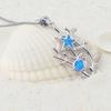 TikTok Ins Trendy Blue Sea Cucumber Pendant Necklace-Copper Opal Inlaid Sweater Chain Link Chain Fashion Jewelry