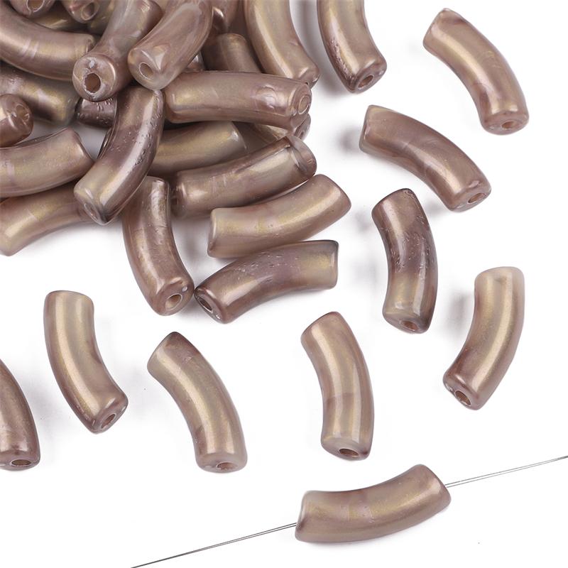 10Pcs Acrylic Gold Powder Double Color Beads For DIY Necklace Bracelet Earrings Jewelry Making Craft Accessories