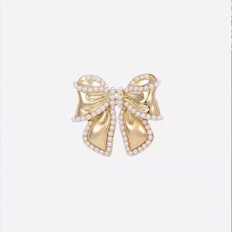 

Xiaoxiang Air Quality Bow Brooch, Unique and Exquisite Pearl Brooch Pin, Niche Anti-exposure Clasp