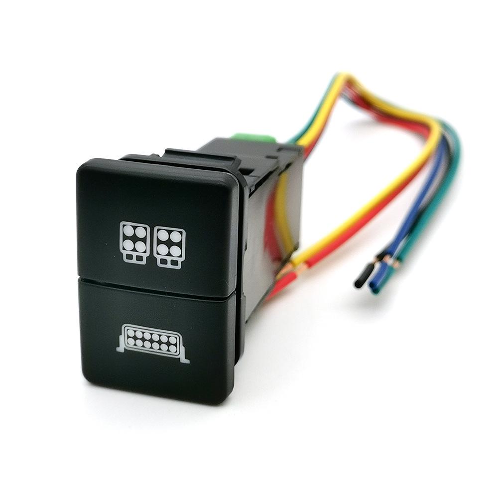 Toyota Corolla Dual-Switch LED Fog Light Buttons: Green for On, Red for Off