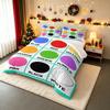 Colours in English Color Learning Chart Bedding set (1 duvet cover, 2 pillowcases, duvet not included), Rainbow Circles Art Print