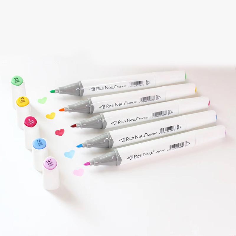 60-Color Double-Ended Alcohol & Oil-Based Marker Set