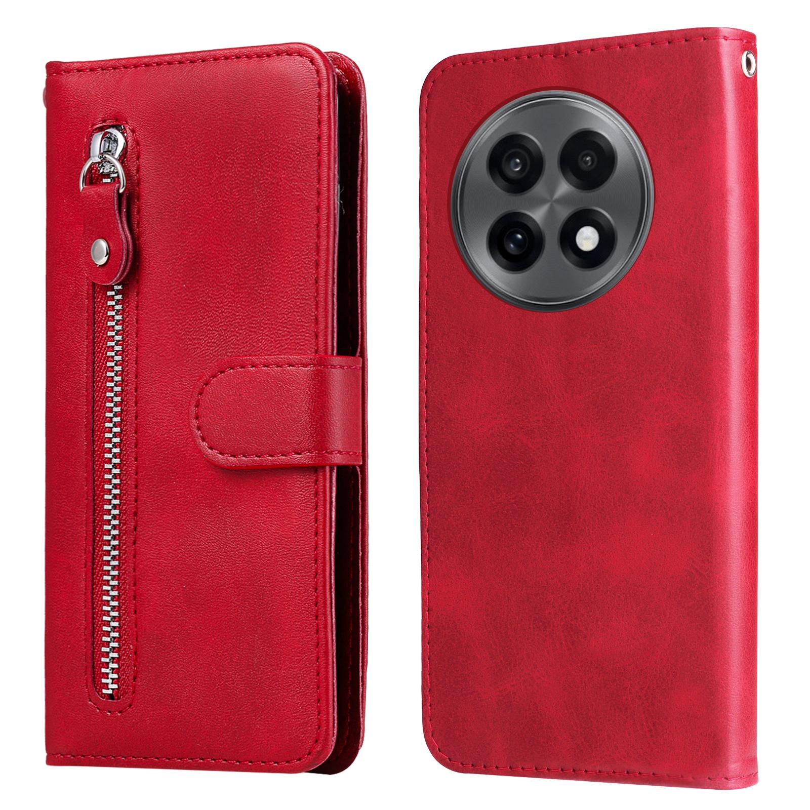 

For OnePlus 13R 5G/Ace 5 5G/Ace 5 Pro 5G Case Zipper Wallet Calf Texture PU Leather Phone Cover C