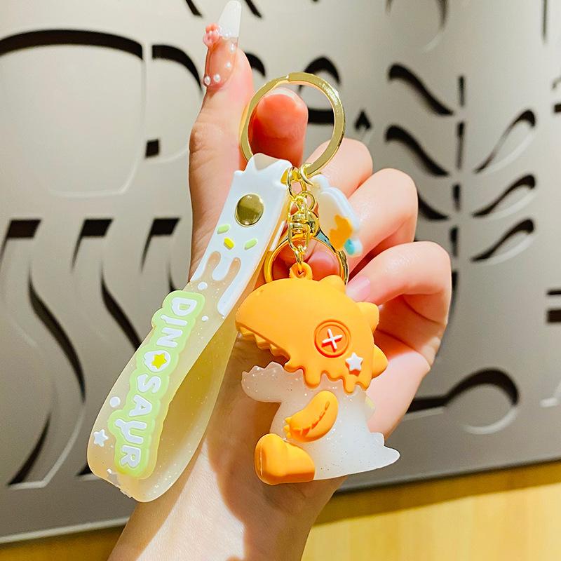 

Cartoon Ice Cream Dinosaur KeyChain Couple Car Bag Animal Doll Pendant Key Ring Cute Jewelry Trinket Keyring for Kids Party Gift