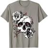 Skull and Roses T-Shirt Men Clothing Oversized T Shirt for Homme Women Casual Cotton Daily Four Seasons Tees Shirts