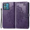 For Motorola Edge 40 Neo 5G Case Mandala Embossed PU Leather 3 Card Slots Phone Cover