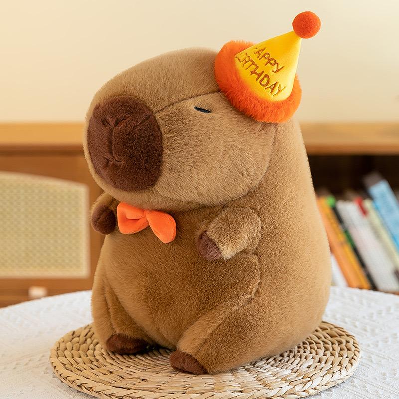 Nová 21cm simulace plyšové hračky Capybara Capibara Anime Načechraná hračka Roztomilá zvířátka Plyšová panenka v plážovém stylu Vánoční dárky pro děti